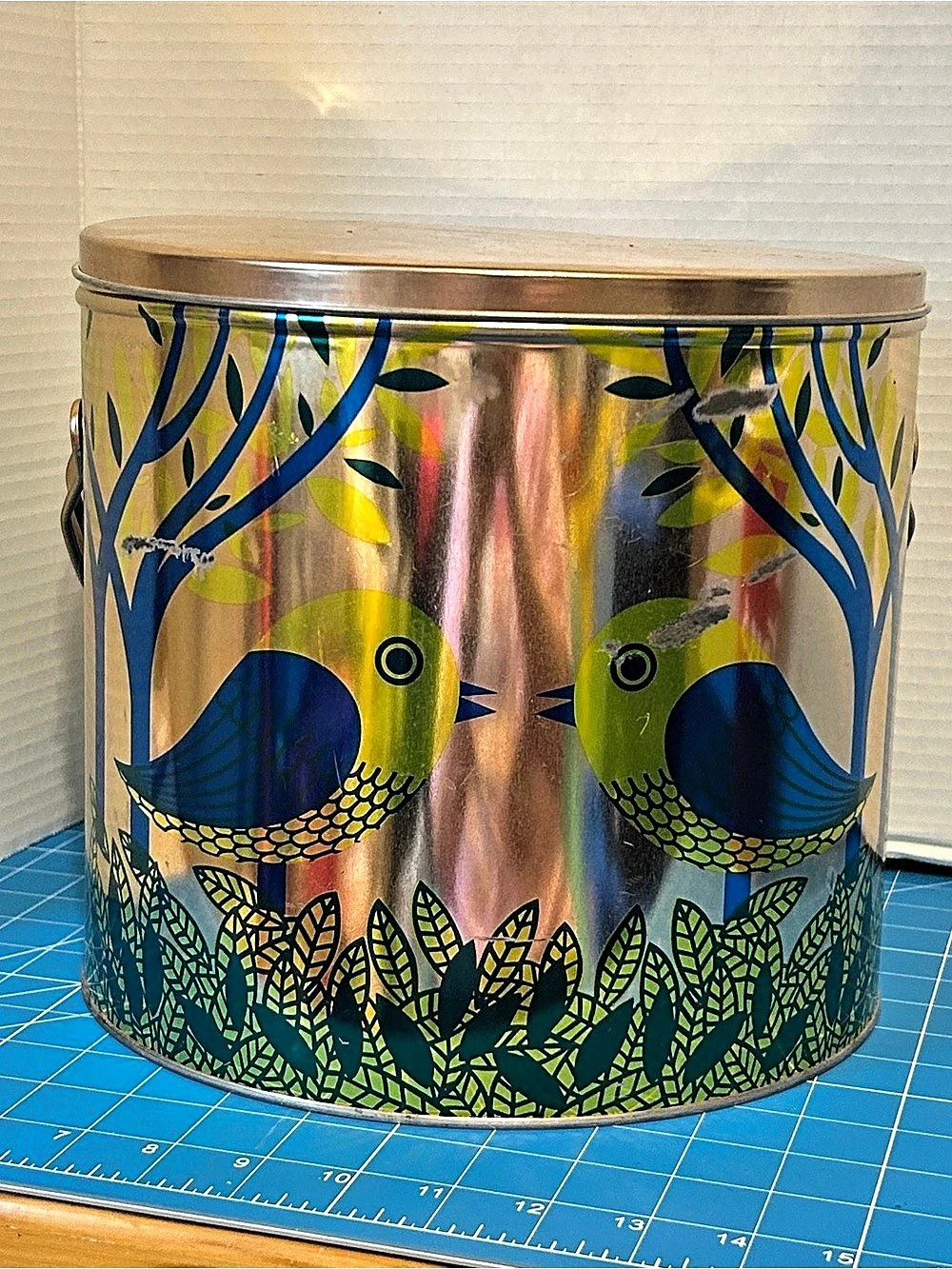 1960/70’s Artex Colorful Bird Storage Tin